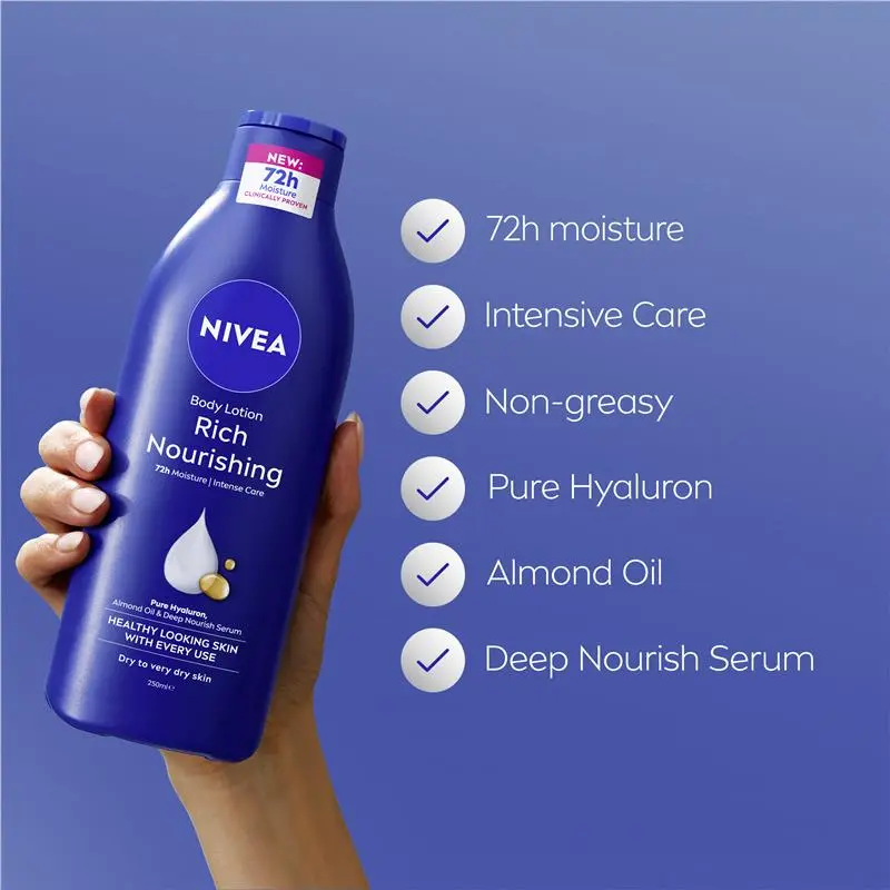 NIVEA Rich Nourishing Body Lotion 250ml - Image 3