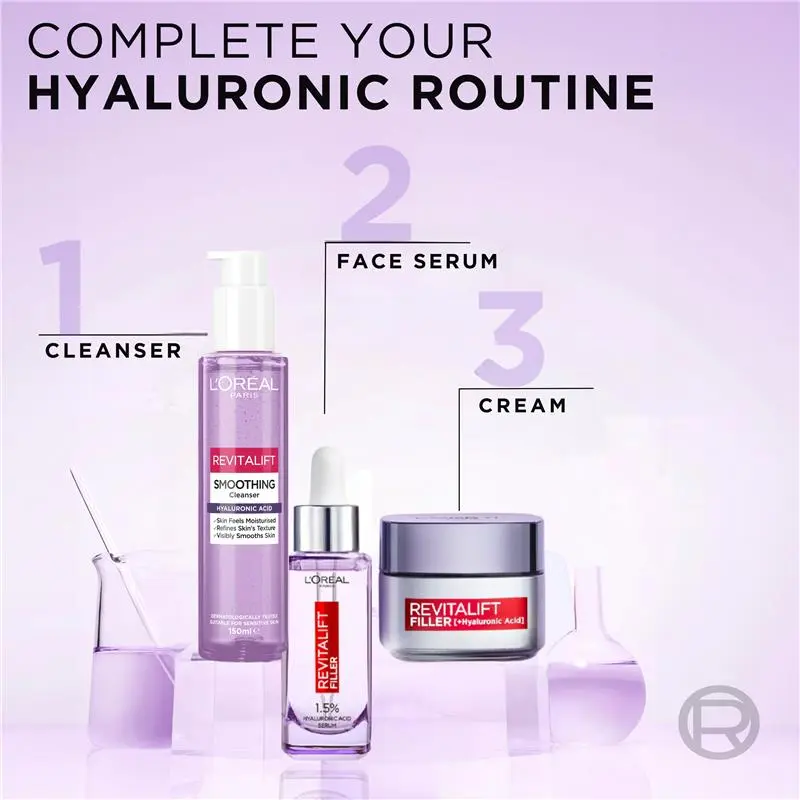 L'Oreal Paris Revitalift Filler HA Cleanser 150ml - Image 3