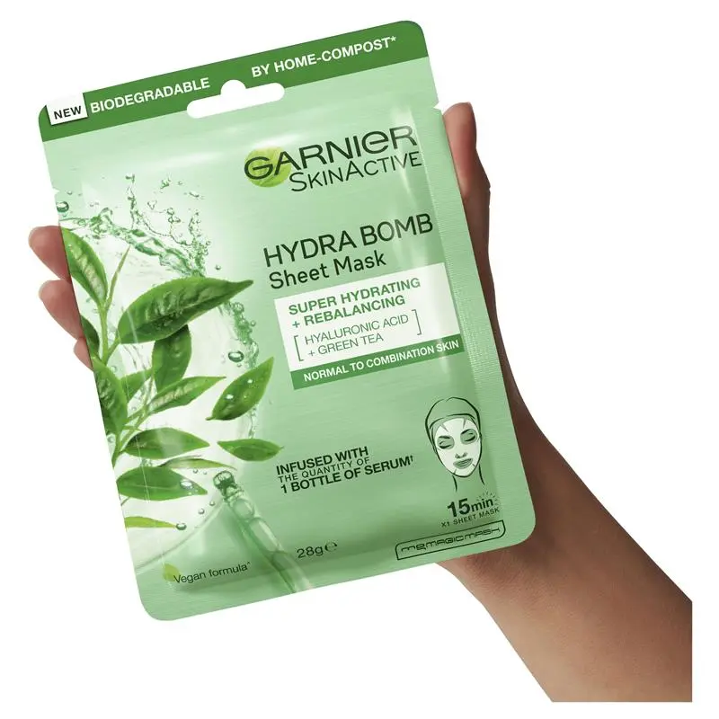Garnier Hydra Bomb Hyaluronic Acid Green Tea Sheet Mask - Image 7