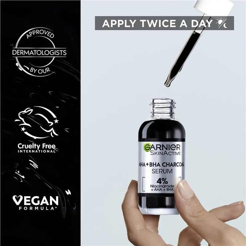 Garnier Pure Active AHA BHA Charcoal Serum 30ml - Image 8